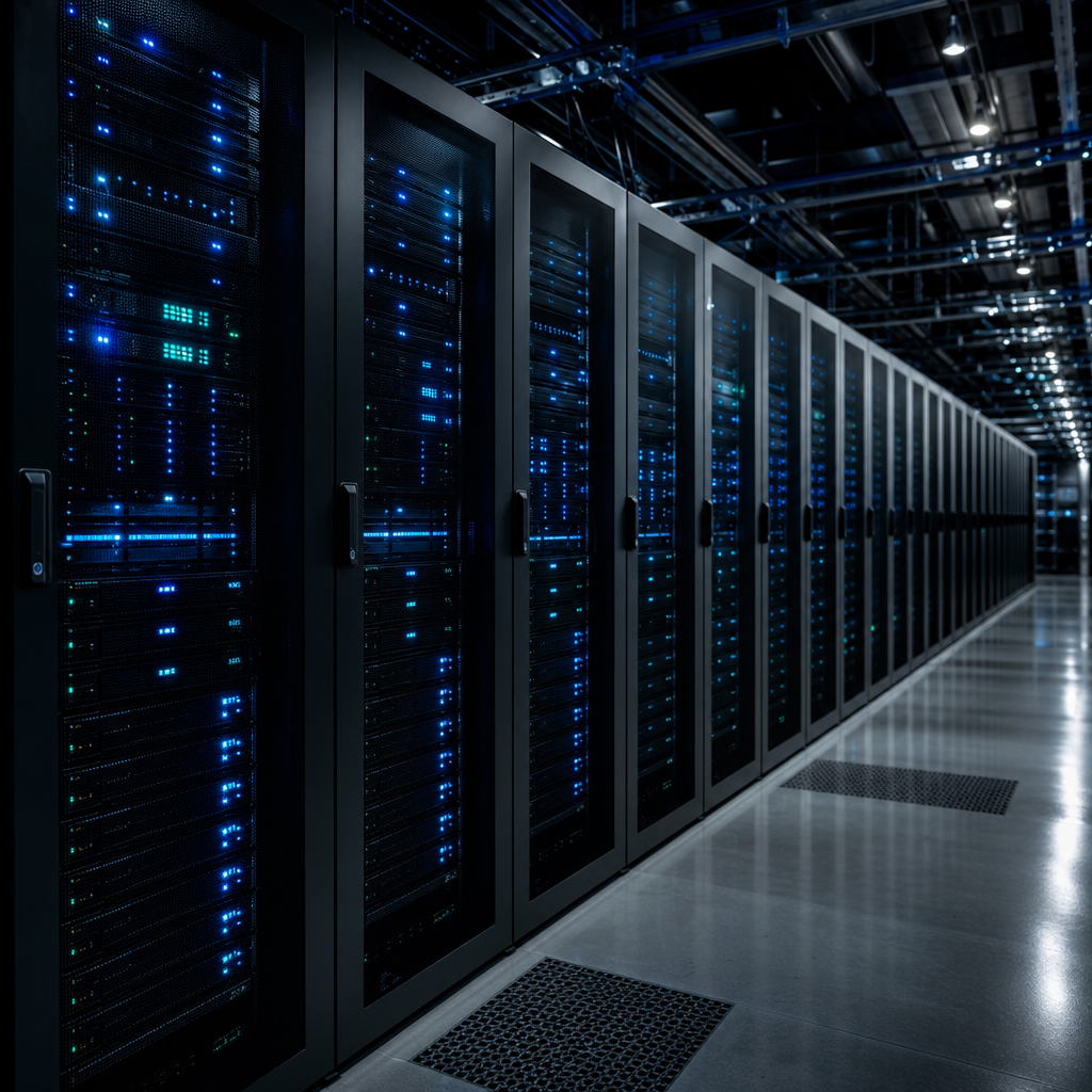 Secure e-waste recycling facility server room